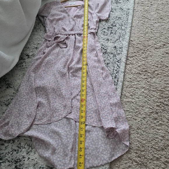 Sienna Sky Wrap Look Midi Dress Floral Womens Size S Light Purple/Light Pink - Picture 8 of 9